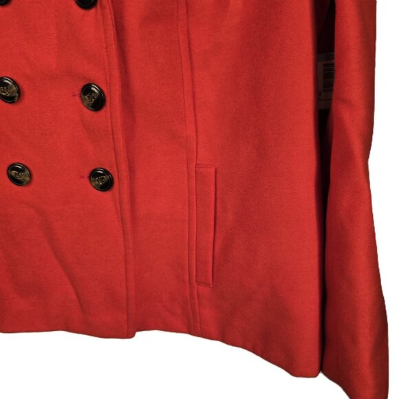 Simply Styled Coat True Red Womens 2X Peacoat Double Breasted Jacket New Sears - Picture 4 of 8